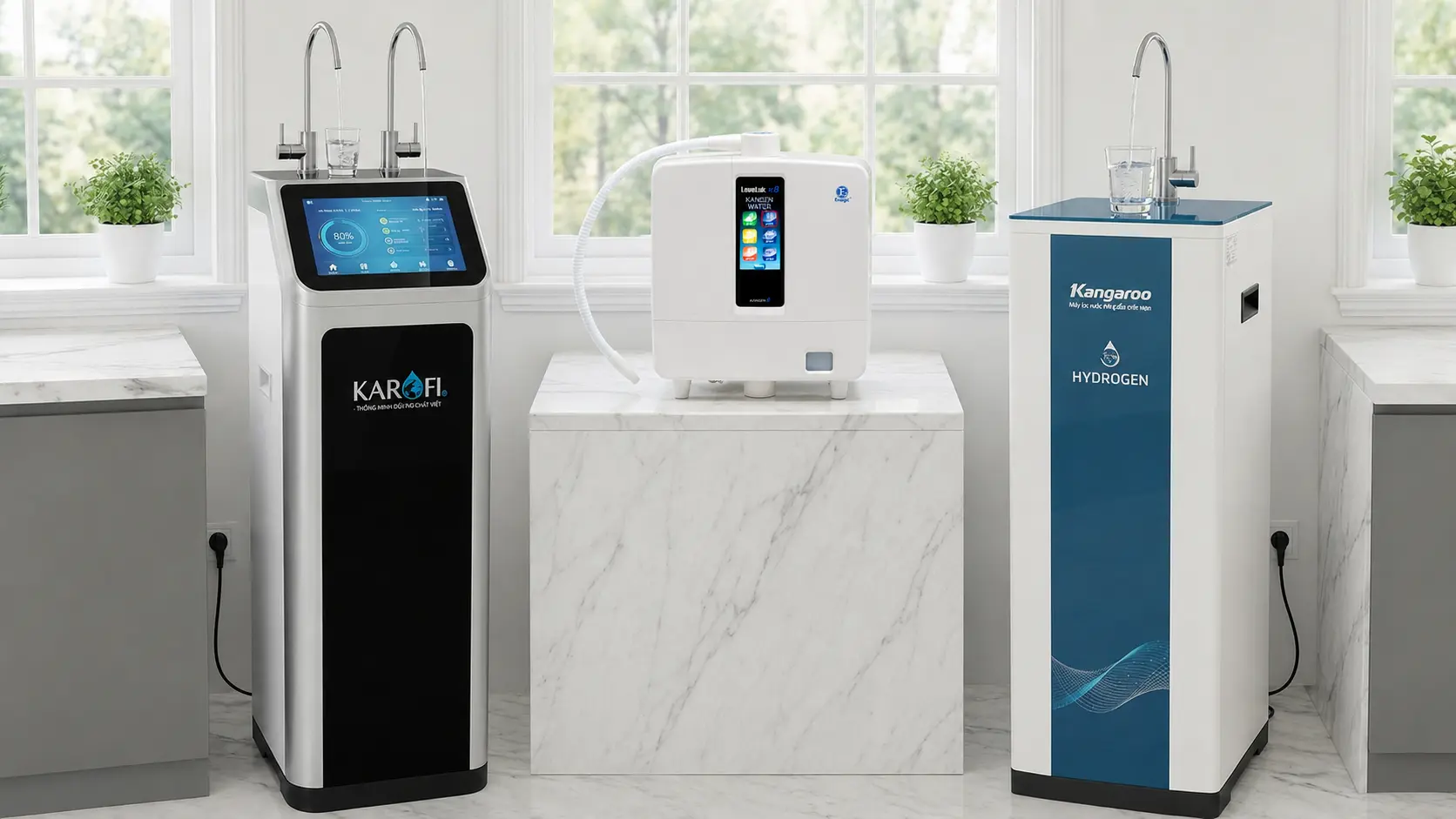 Máy lọc nước ion kiềm Kangaroo có tốt không, so sánh với máy Kangen thì như thế nào?