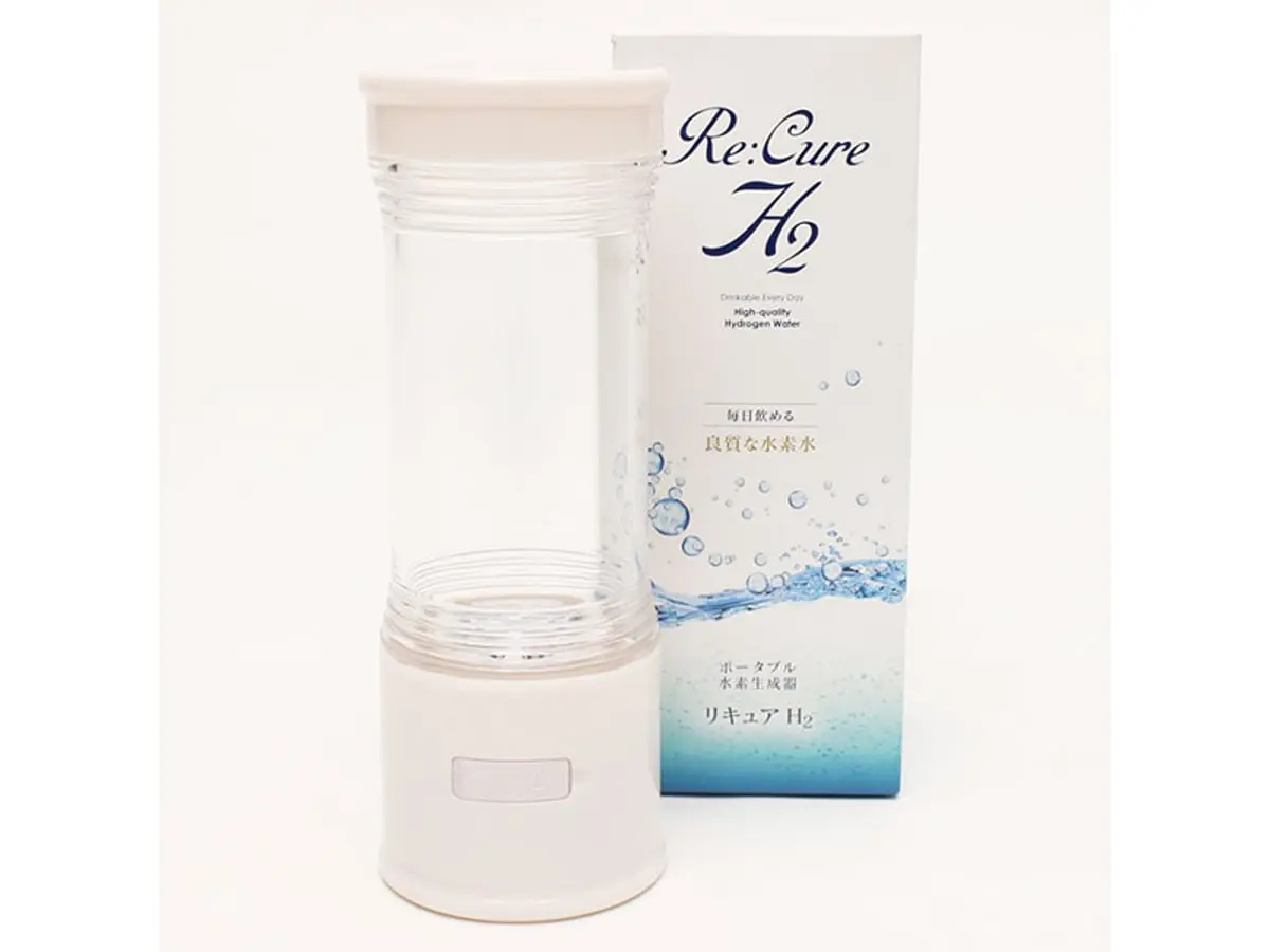 Bình tạo nước hydrogen Re:Cure H2 HB-RC001 và hộp sản phẩm chính hãng Hiro Corporation